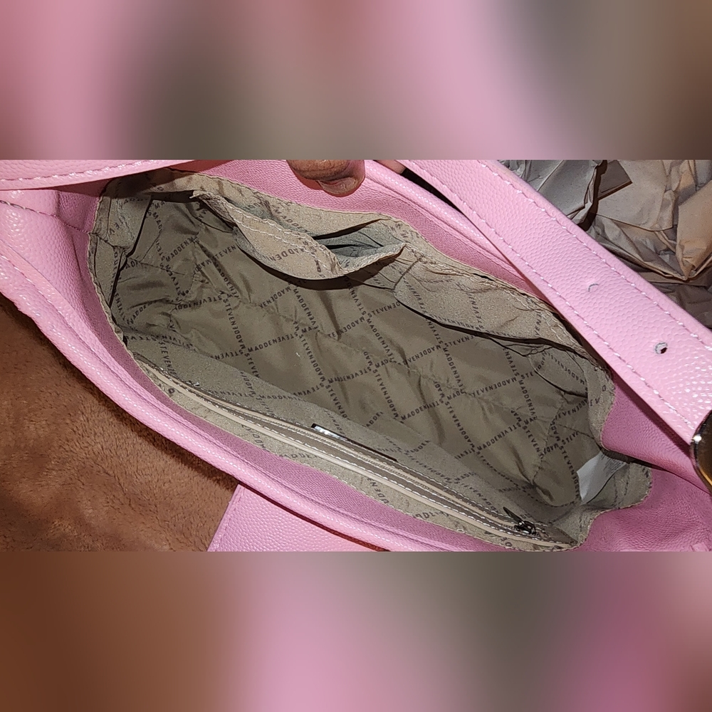 Fondant Pink Shoulder Steve Madden Bedazzled Purse - Picture 5 of 11